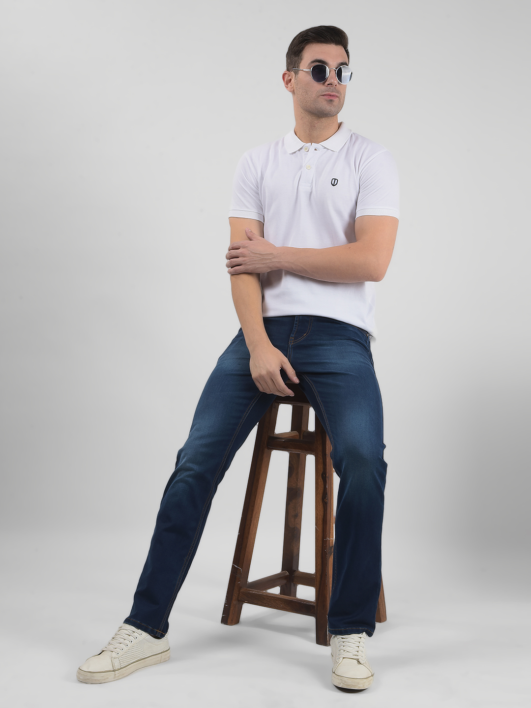 Numero Uno Men Solid Dark Blue Jeans